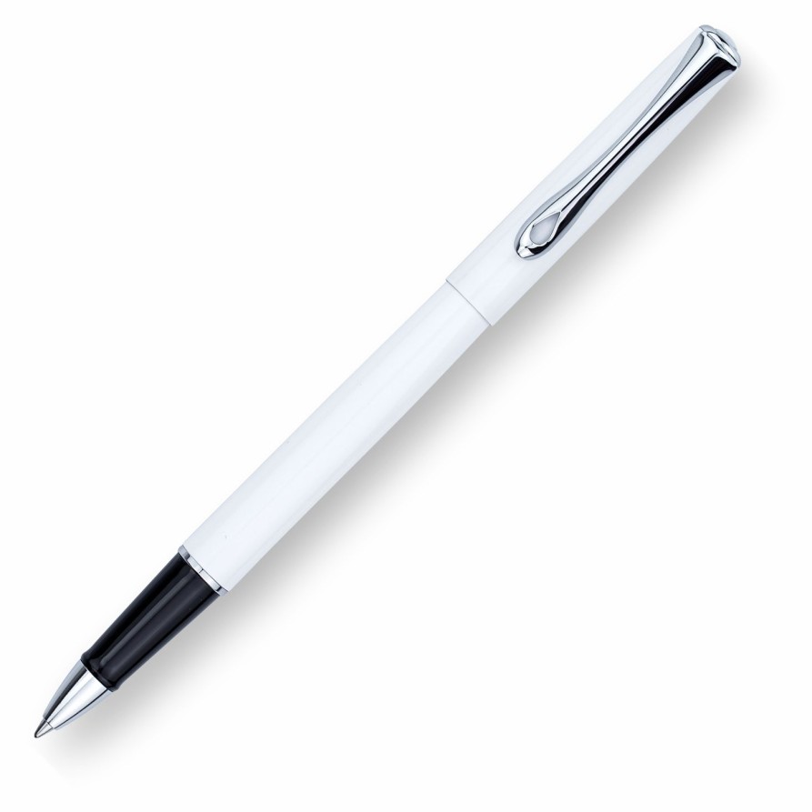 Rollerball Pens * | Promo Diplomat Traveller Rollerball Pen, Snow White & Chrome