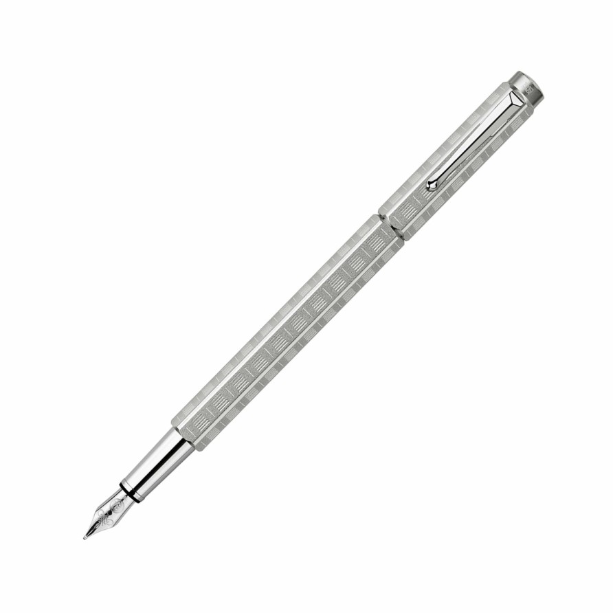 Fountain Pens * | Budget Caran D'Ache Caran Dache Ecridor Variation Fountain Pen, Palladium Plated, Broad