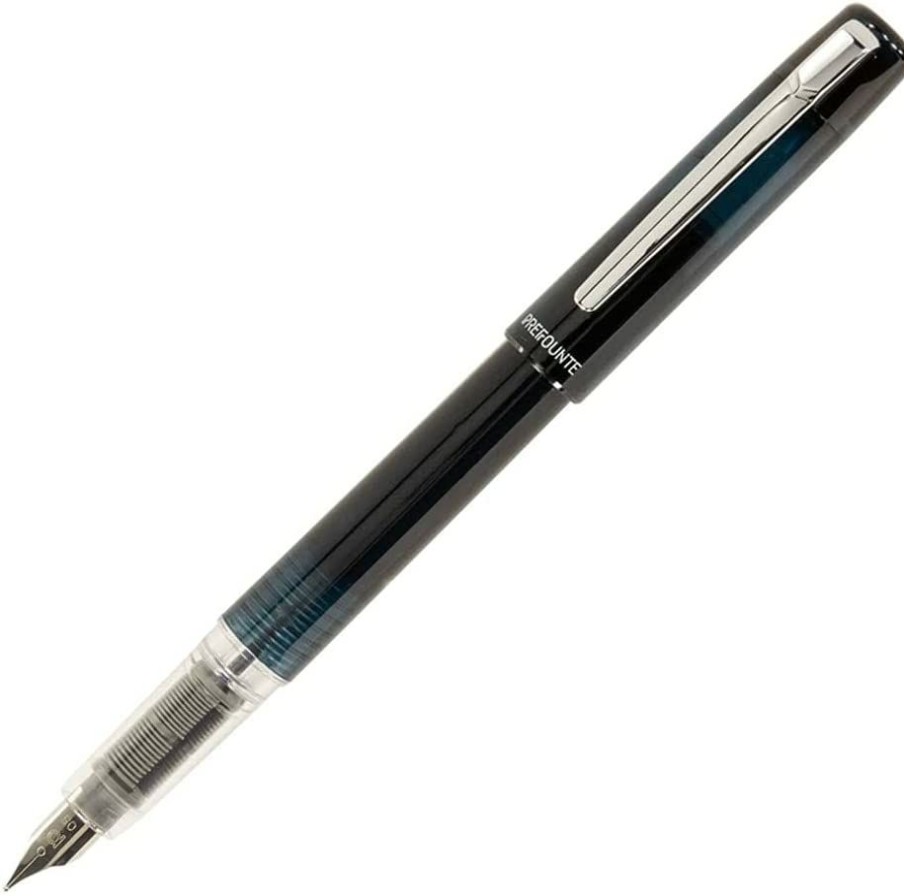 Fountain Pens * | Best Sale Platinum Prefounte Fountain Pen, Graphite Blue