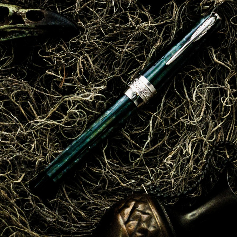 Rollerball Pens * | New Pineider Arco Desert Beetle Rollerball Pen, Green & Black