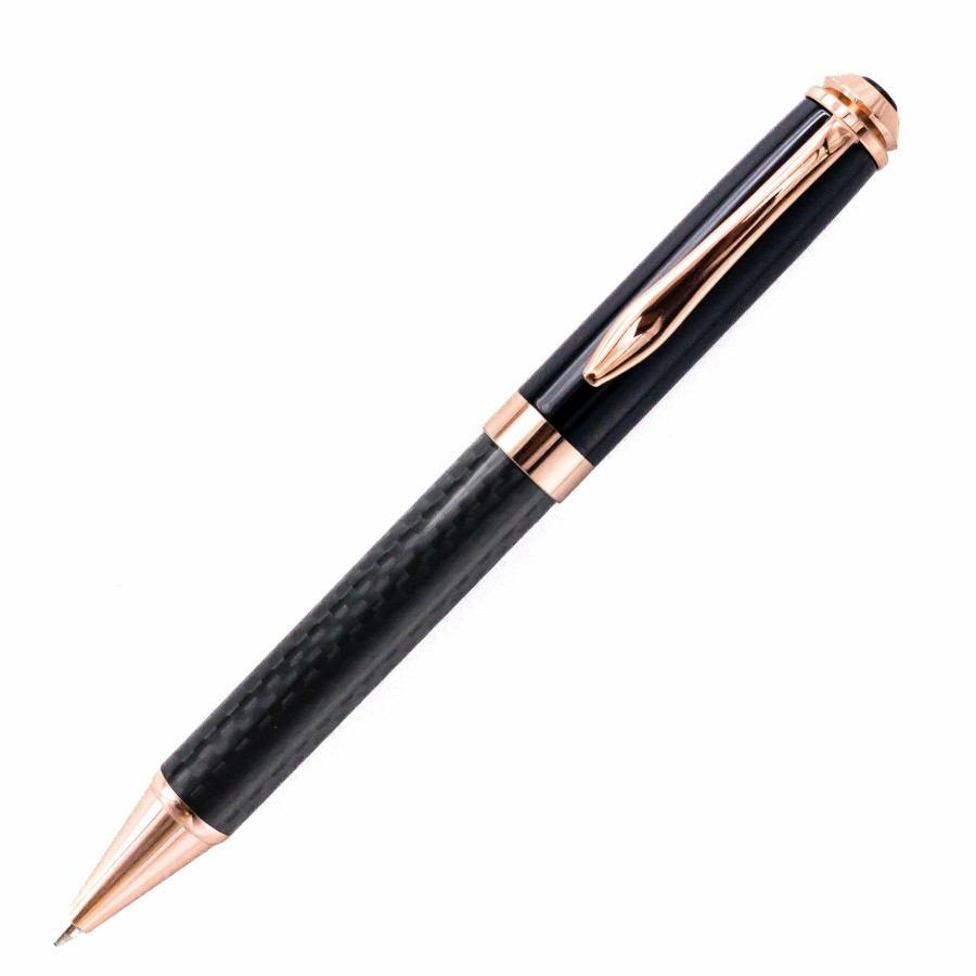 Ballpoint Pens * | Top 10 Pen Savings Executive Skyline Carbon Fiber & Rose Gold Ballpoint Pen