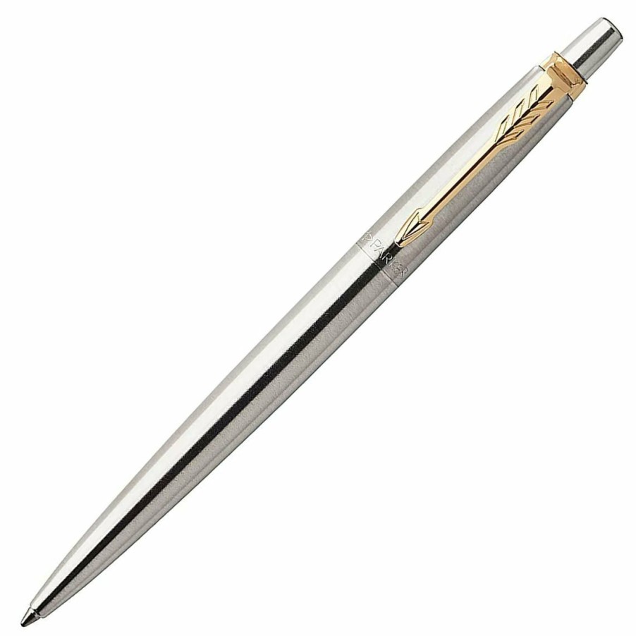 Ballpoint Pens * | Brand New Parker Jotter Ballpoint Pen, Stainless Steel & Gold