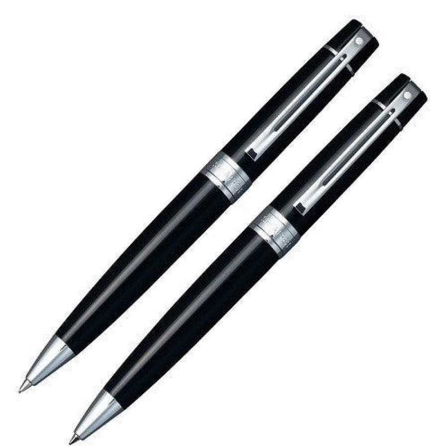 Ballpoint Pens * | Discount Sheaffer 300 Ballpoint Pen & .7Mm Pencil Set Black Lacquer