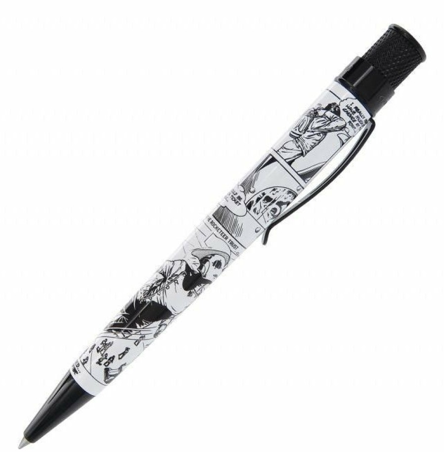 Rollerball Pens * | Cheap Retro 51 Okkto Rocketeer First Flight Tornado Rollerball Pen, Black & White