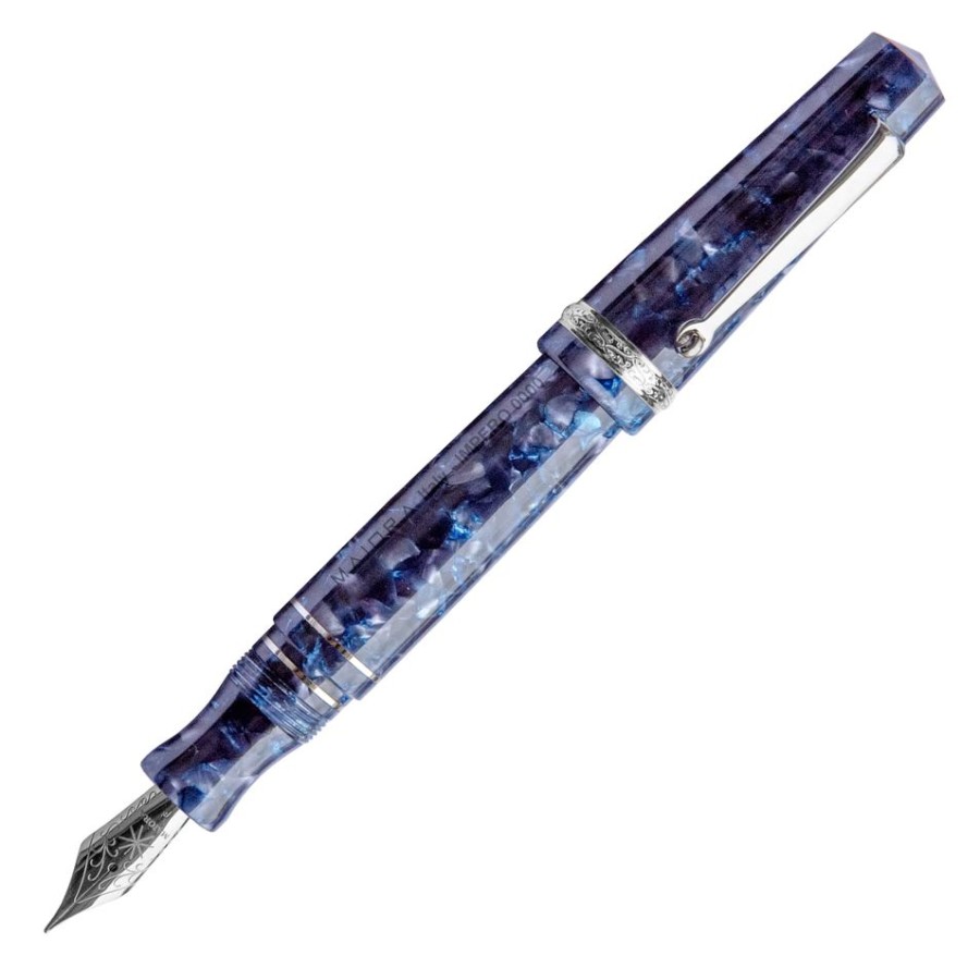 Fountain Pens * | New Maiora Aventus Impero Fountain Pen, Blue & Palladium