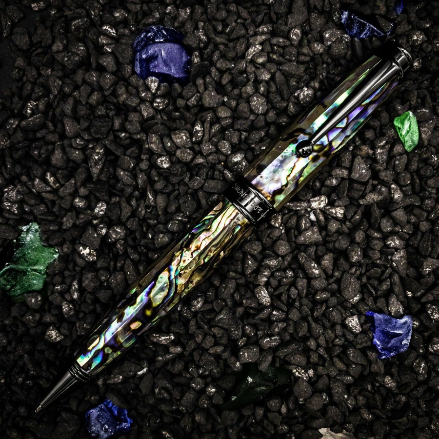 Ballpoint Pens * | Discount Monteverde Invincia Limited Edition Abalone Shell Ballpoint Pen, Gunmetal Trim