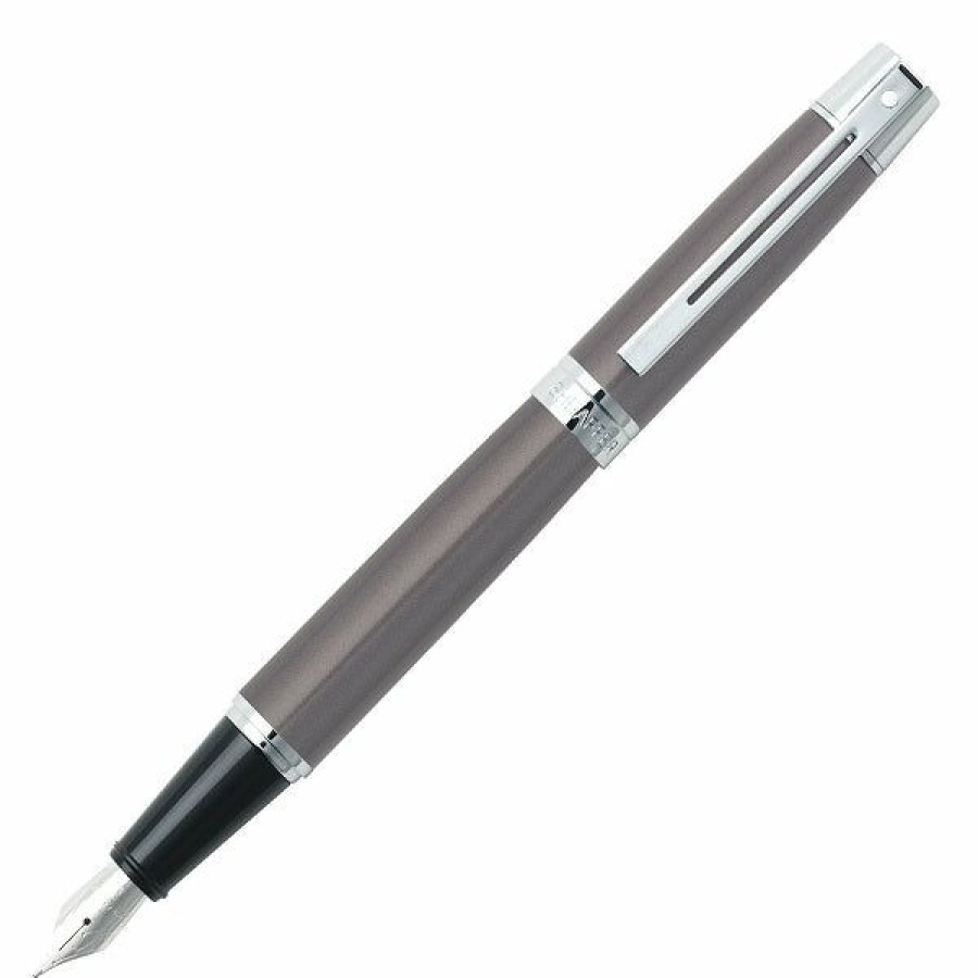 Fountain Pens * | Best Deal Sheaffer 300 Gray Lacquer Fountain Pen, Medium Nib