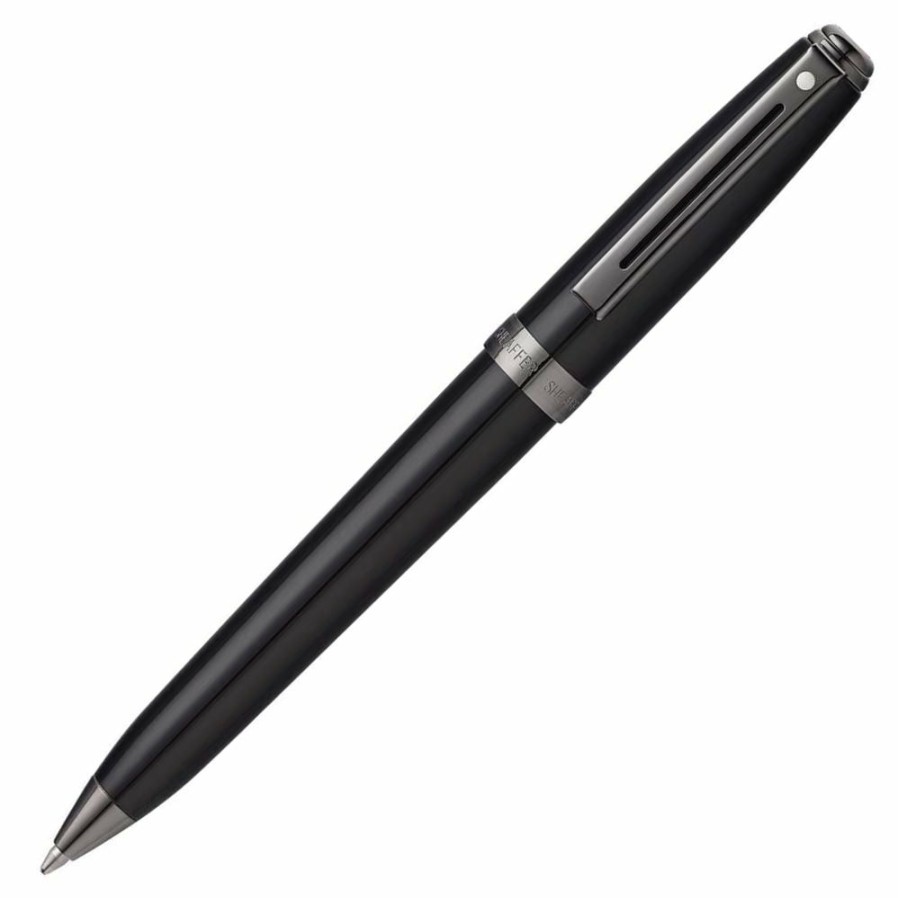 Ballpoint Pens * | Top 10 Sheaffer Prelude Gloss Black With Gunmetal Trim Ballpoint Pen