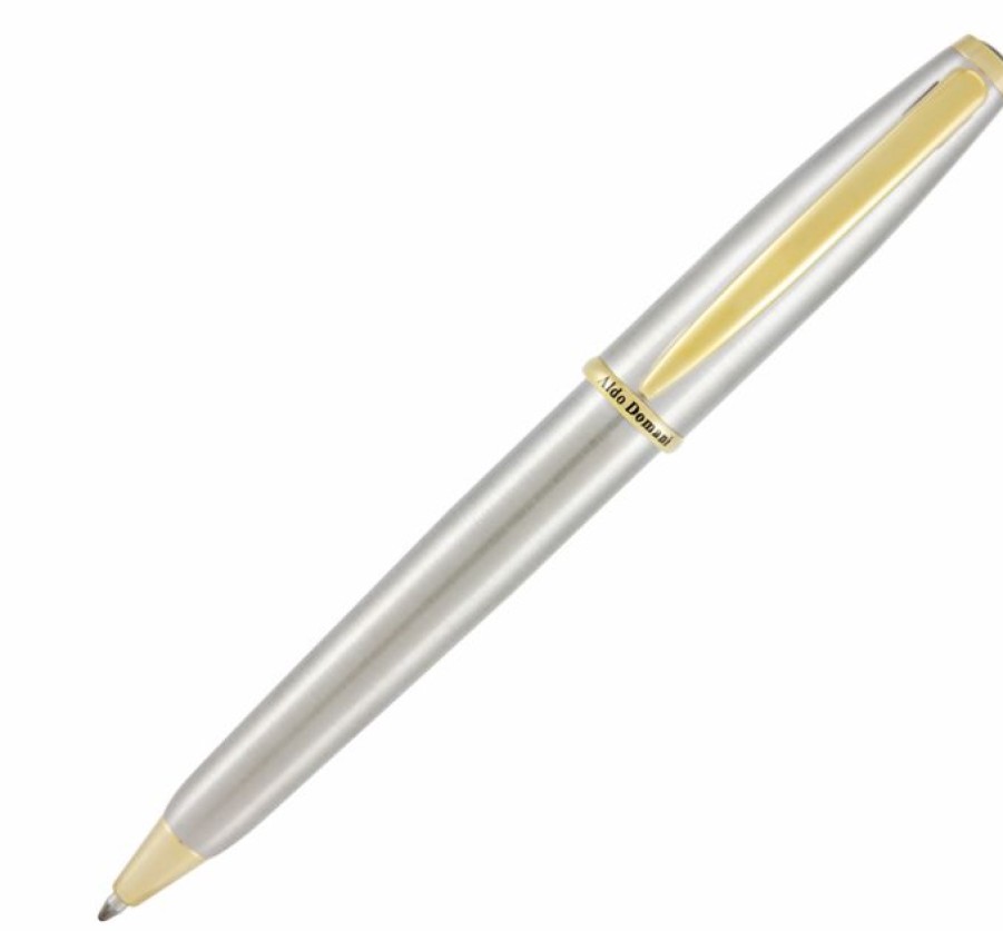 Ballpoint Pens * | Top 10 Monteverde Aldo Domani Brushed Steel Ballpoint Pen