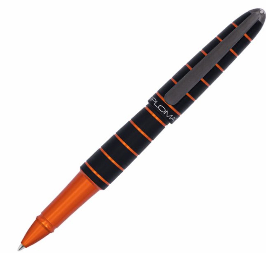 Rollerball Pens * | Promo Diplomat Elox Ring Black/Orange, Rollerball Pen