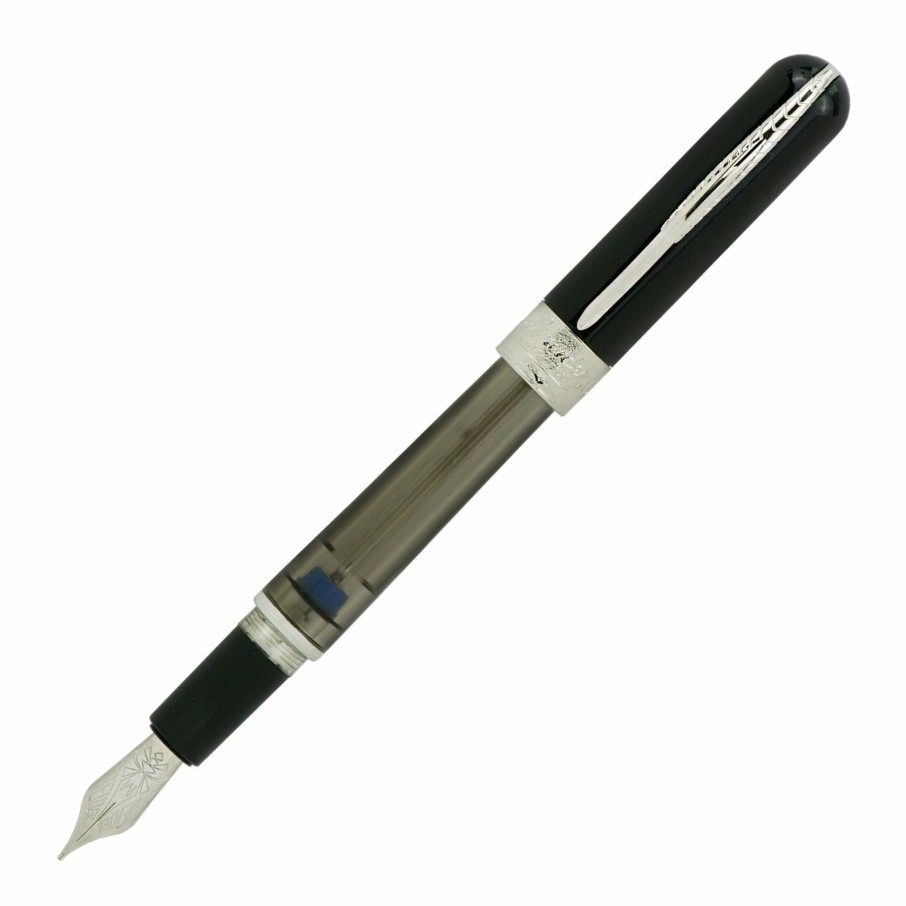 Fountain Pens * | Deals Pineider Avatar Twin Tank Touchdown Fountain Pen, Graphene Black