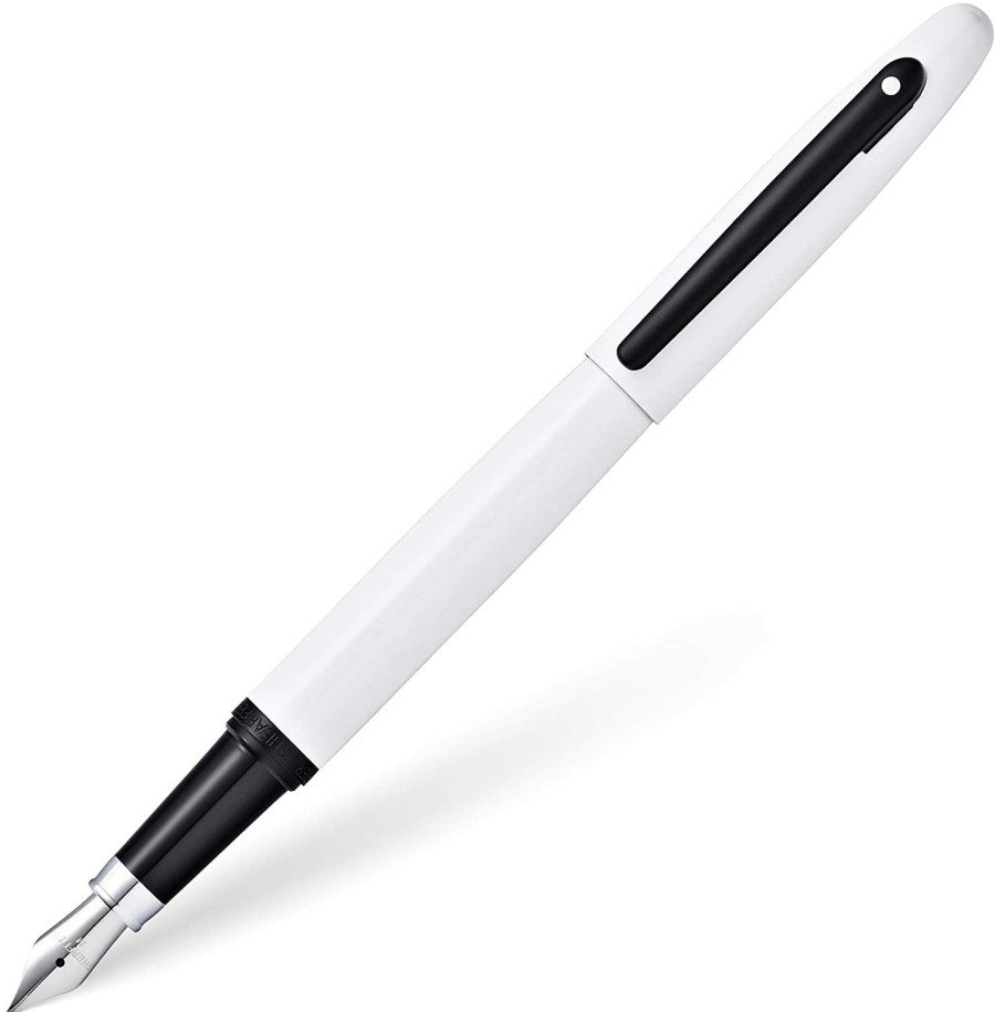 Fountain Pens * | Best Deal Sheaffer Vfm Fountain Pen, White & Black, Medium Nib