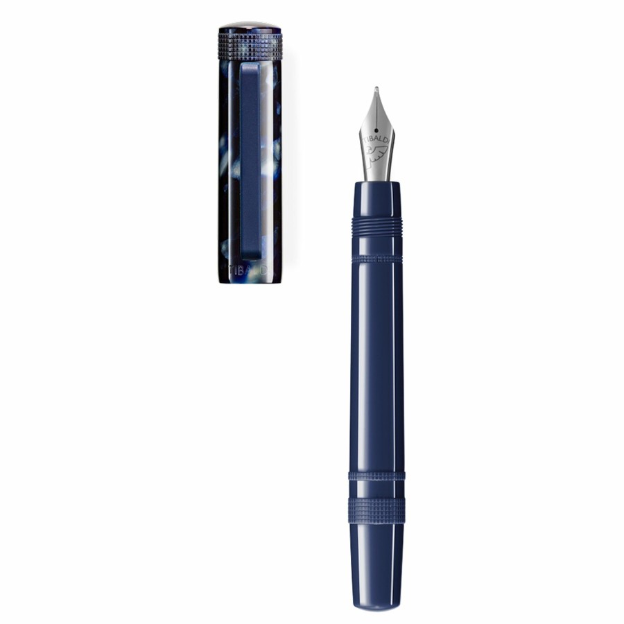 Fountain Pens * | Outlet Tibaldi Perfecta Denim Fountain Pen, Stonewash Blue , Medium Nib