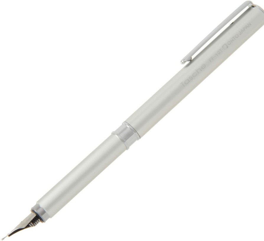 Fountain Pens * | Flash Sale Ohto Tasche Pocket Fountain Pen, Silver