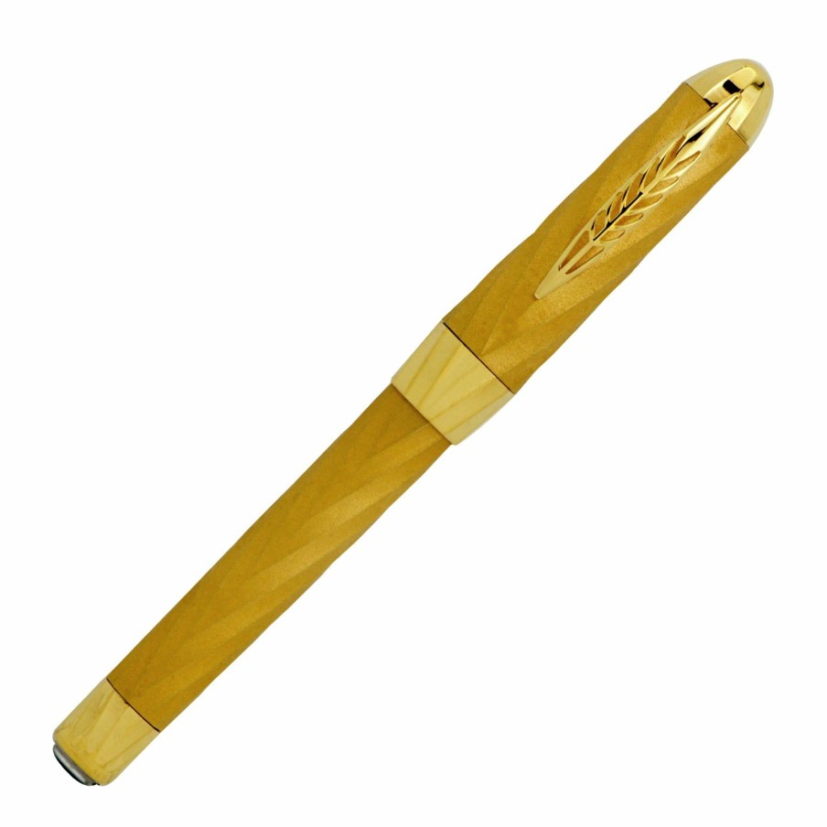 Fountain Pens * | Best Pirce Pineider Matrix Jewelers Limited Edition Sterling Silver Fountain Pen, Yellow Gold