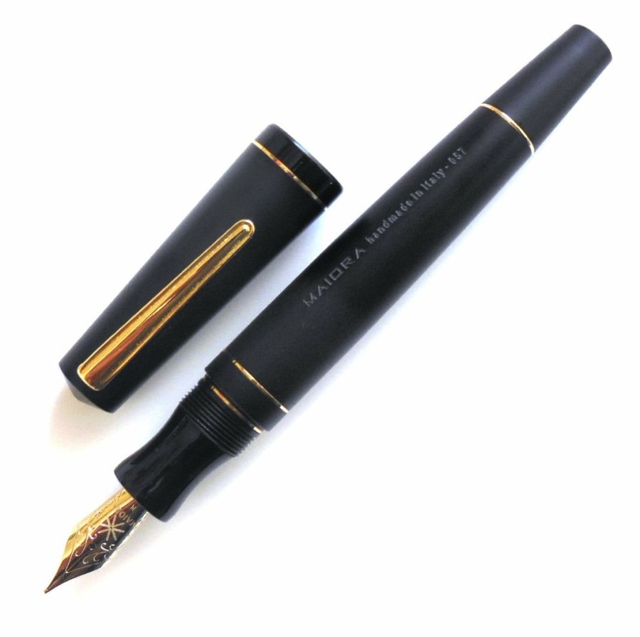 Fountain Pens * | Cheapest Maiora Impronte, Matte Black, Oversized Fountain Pen, Medium Nib