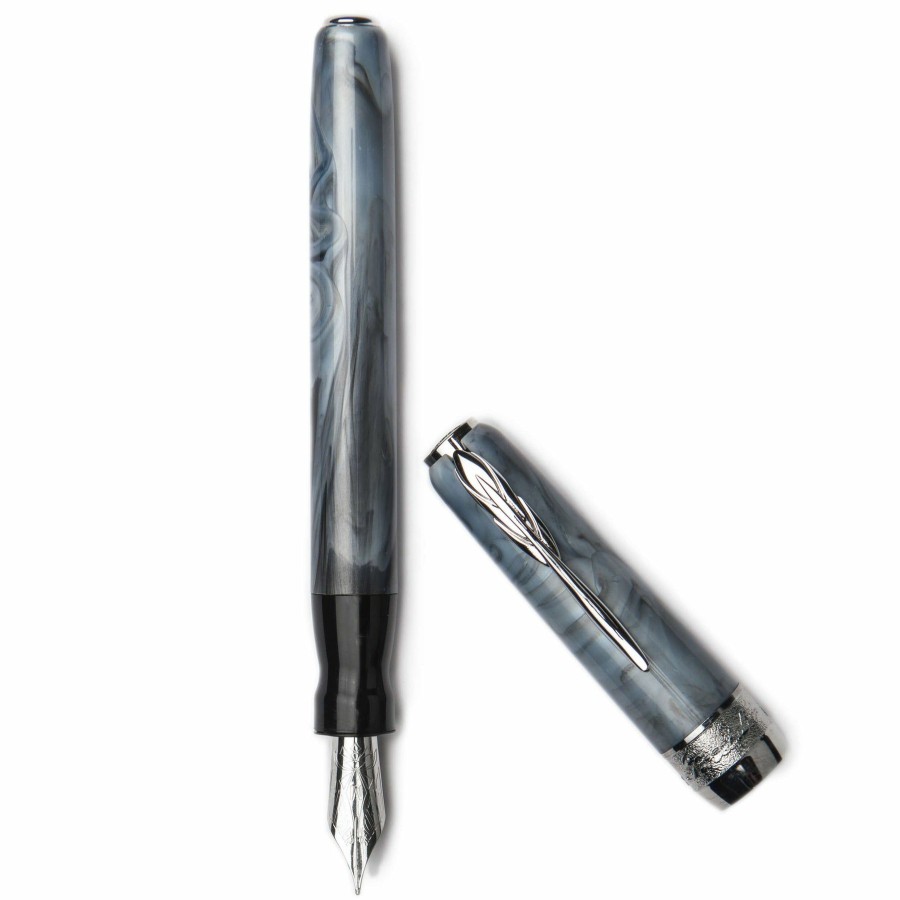 Fountain Pens * | Hot Sale Pineider Full Metal Jacket Fountain Pen, Coal Grey, Fine Nib