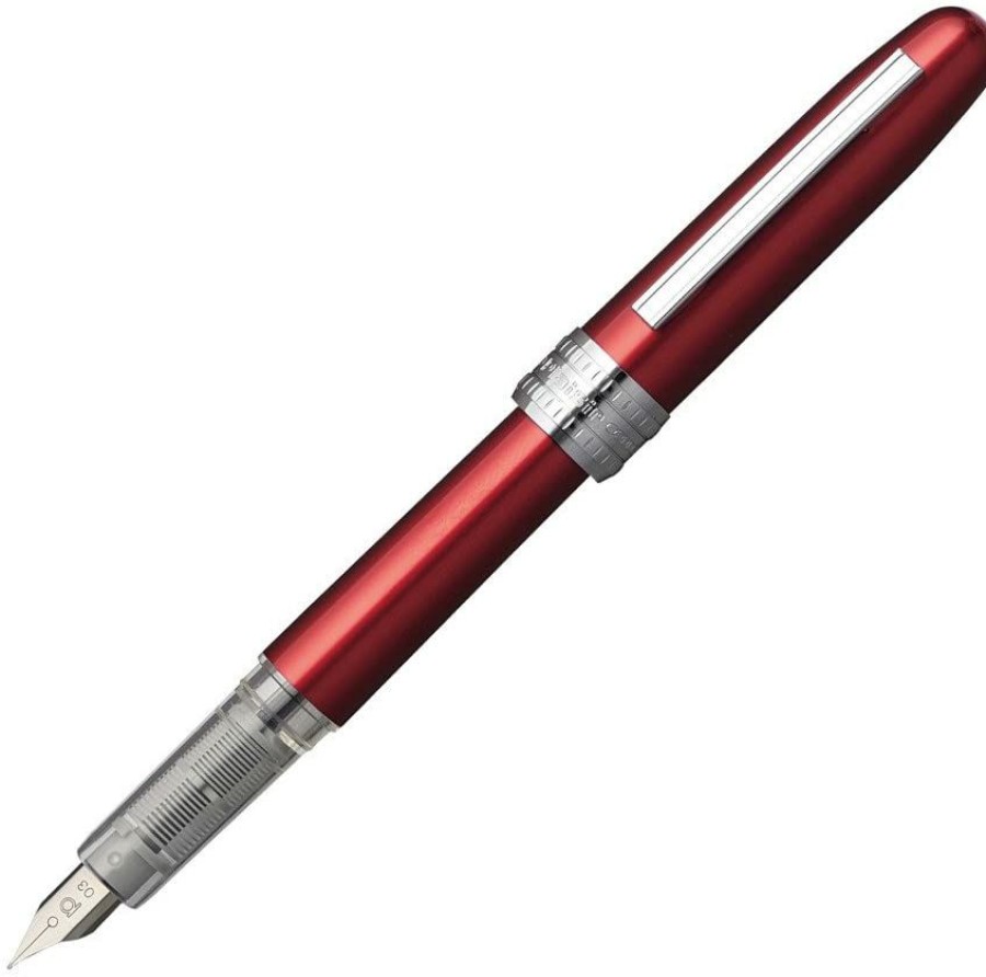 Fountain Pens * | Buy Platinum Plaisir Fountain Pen, Red