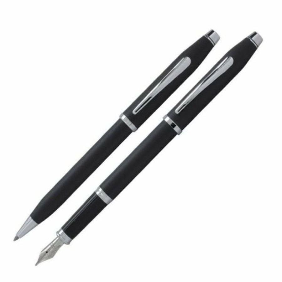 Ballpoint Pens * | Discount Cross Century Ii Fountain & Ballpoint Pen Set, Smooth Touch Black