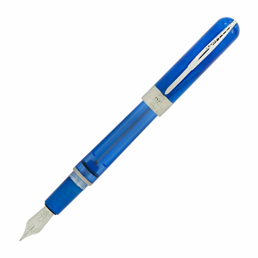 Fountain Pens * | Wholesale Pineider Avatar Twin Tank Touchdown Fountain Pen, Neptune Blue