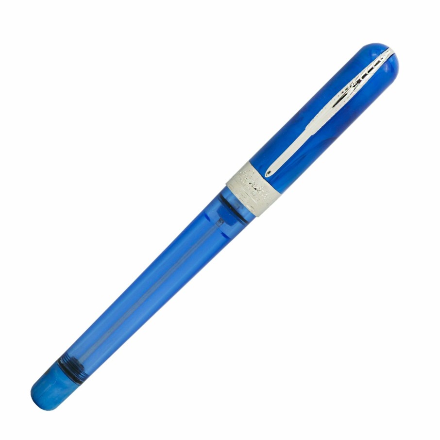 Fountain Pens * | Wholesale Pineider Avatar Twin Tank Touchdown Fountain Pen, Neptune Blue