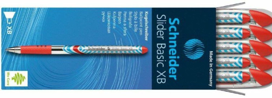 Ballpoint Pens * | Wholesale Schneider Slider Basic Xb Ballpoint Pens, 10 Pack, Red, Extra Bold