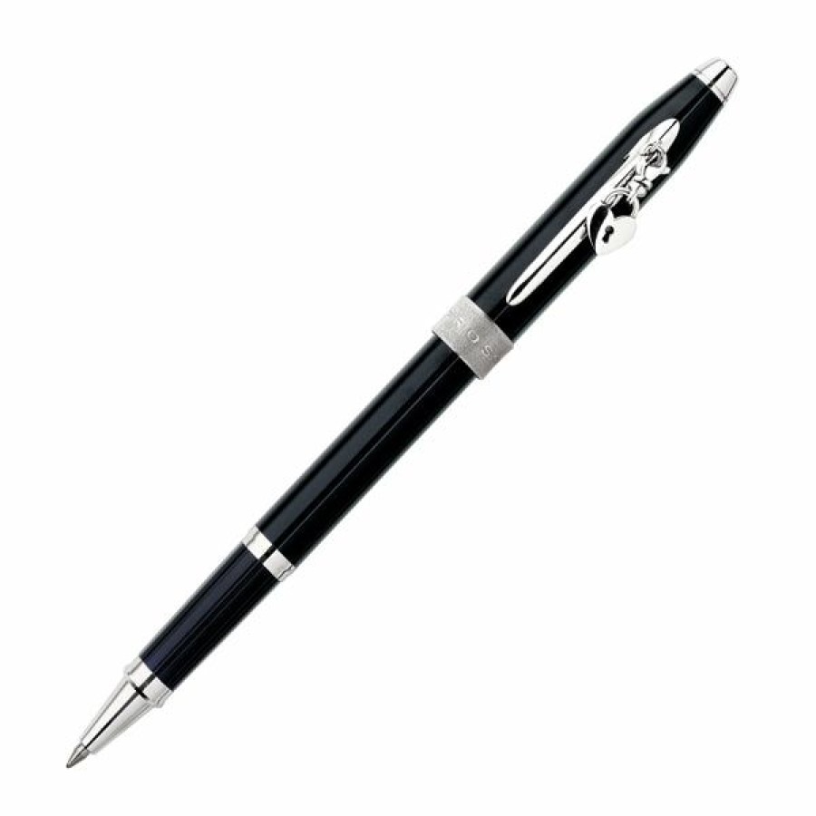 Rollerball Pens * | Best Deal Cross Sentiment Black Lacquer & Chrome Rollerball Pen, New