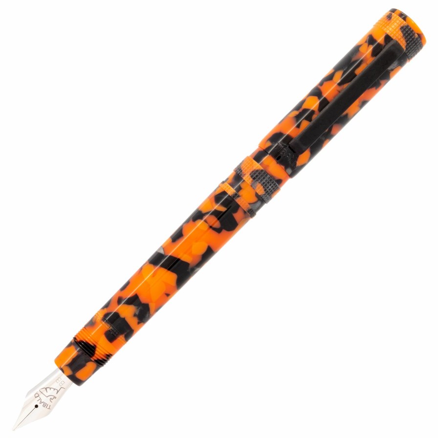 Fountain Pens * | Buy Tibaldi Perfecta Lp Vinyl Orange Fountain Pen, Broad Nib