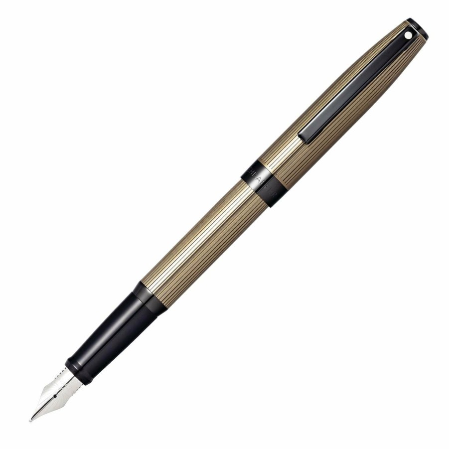 Fountain Pens * | Best Deal Sheaffer Sagaris Fountain Pen, Fluted Gold, Medium Nib