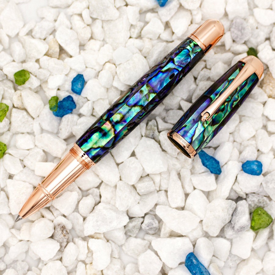 Rollerball Pens * | Wholesale Monteverde Limited Edition Super Mega Abalone Rollerball Pen, Rose Gold Trim