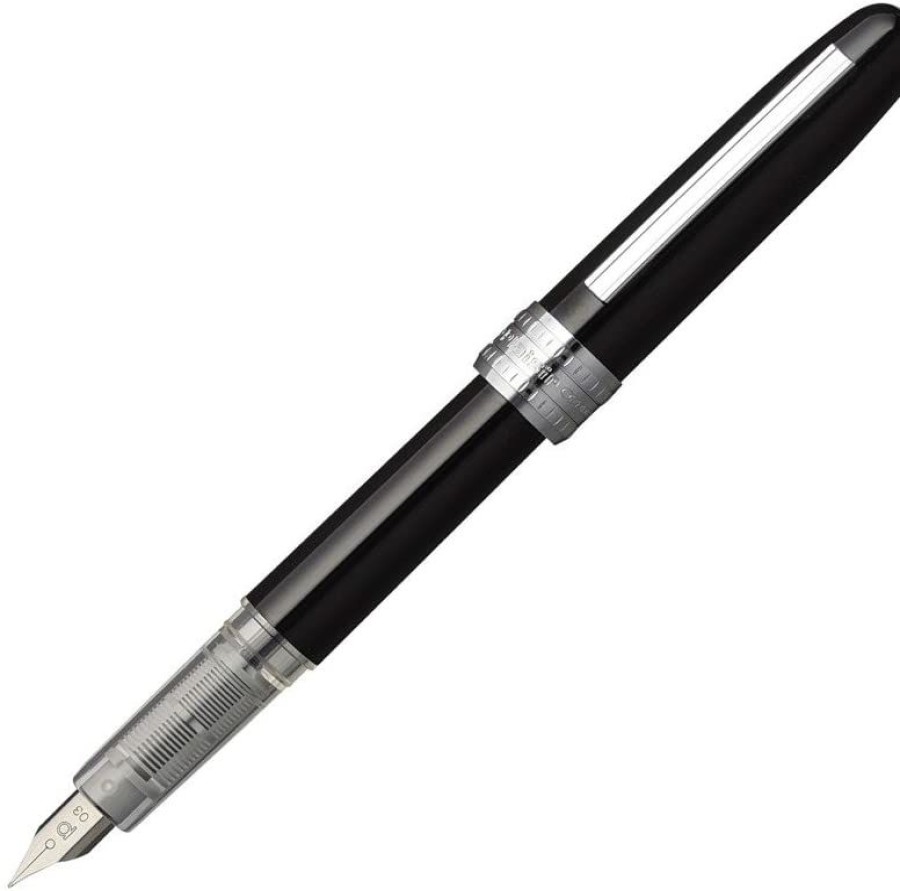 Fountain Pens * | Discount Platinum Plaisir Fountain Pen, Black Mist