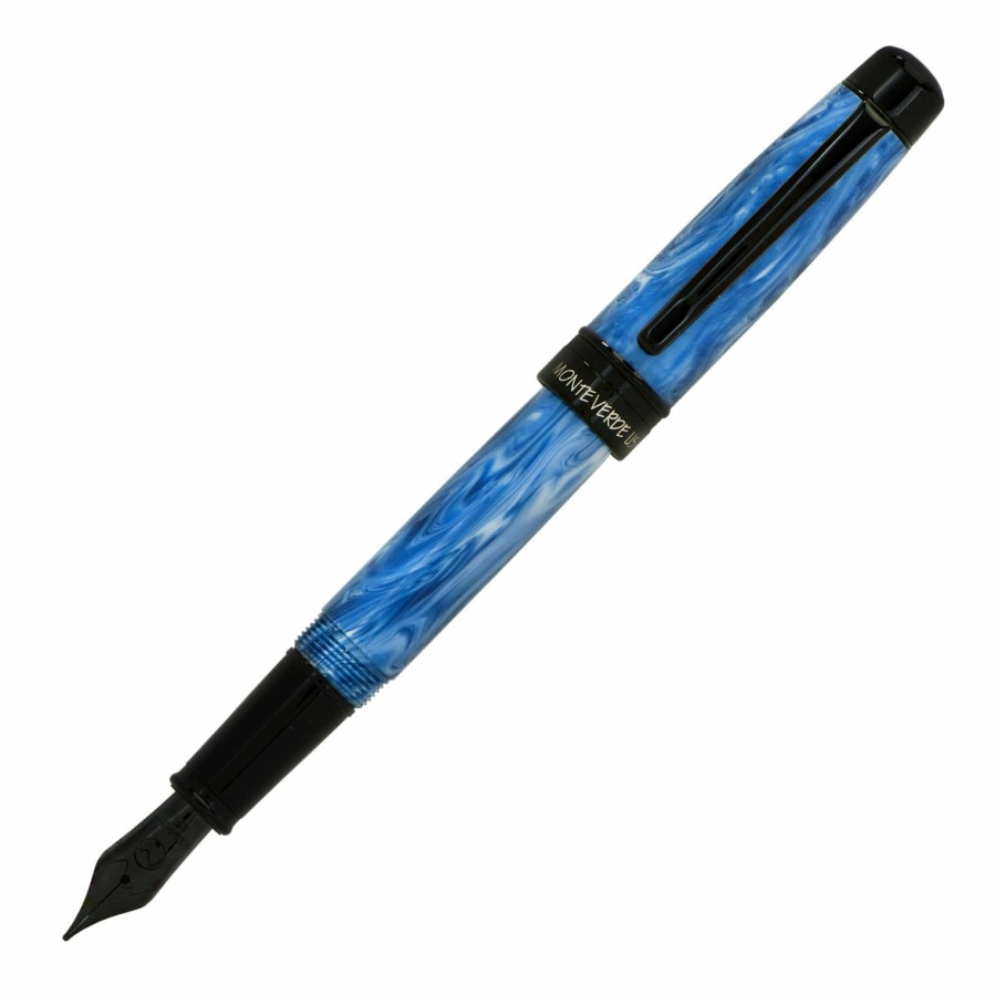 Fountain Pens * | Budget Monteverde Prima Fountain Pen, Blue Swirl