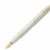 Fountain Pens * | Cheapest Franklin Covey By Cross, Lexington Chrome W/ Gold Tone Fountain Pen, Medium Nib