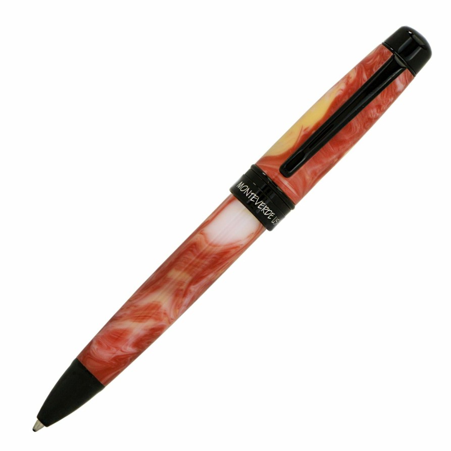 Ballpoint Pens * | Discount Monteverde Prima Ballpoint Pen, Red Swirl