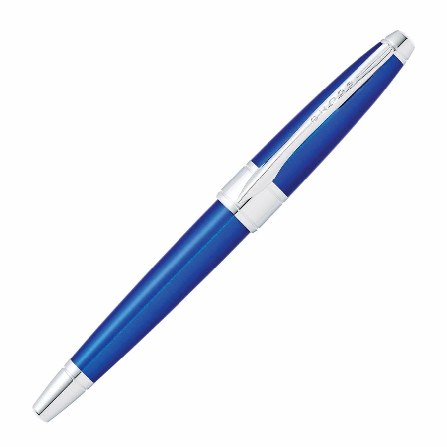 Rollerball Pens * | Best Reviews Of Cross Apogee Rollerball Pen, Blue Lacquer & Chrome