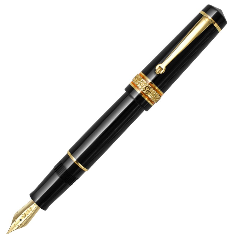 Fountain Pens * | Discount Maiora Alpha Nera Fountain Pen, Black & Gold