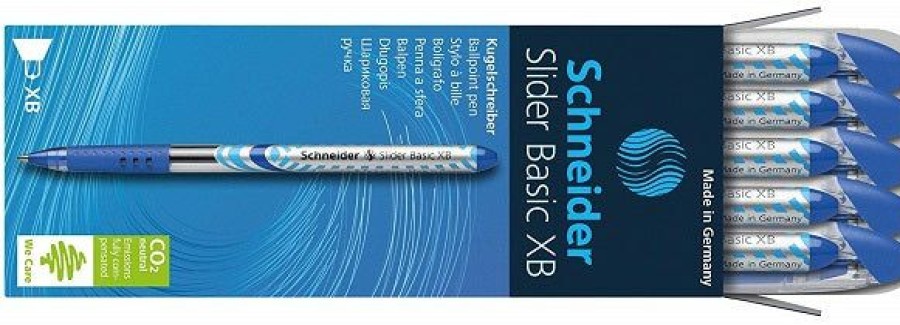 Ballpoint Pens * | Best Reviews Of Schneider Slider Basic Xb Ballpoint Pens, 10 Pack, Blue, Extra Bold