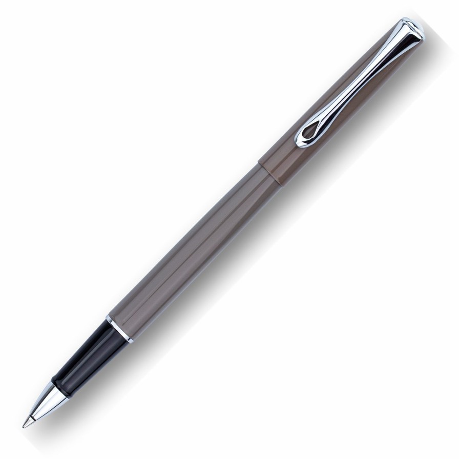 Rollerball Pens * | Buy Diplomat Traveller Rollerball Pen, Taupe Grey & Chrome