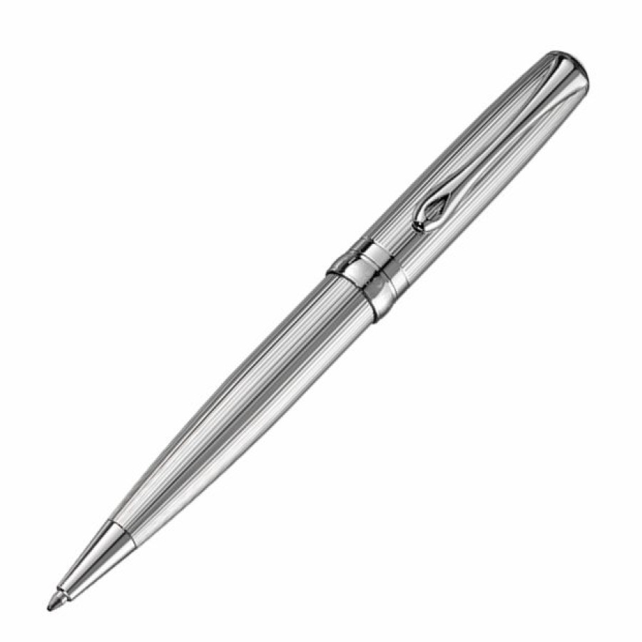 Ballpoint Pens * | Buy Diplomat Excellence A2 Guilloche Chrome Ballpoint Pen