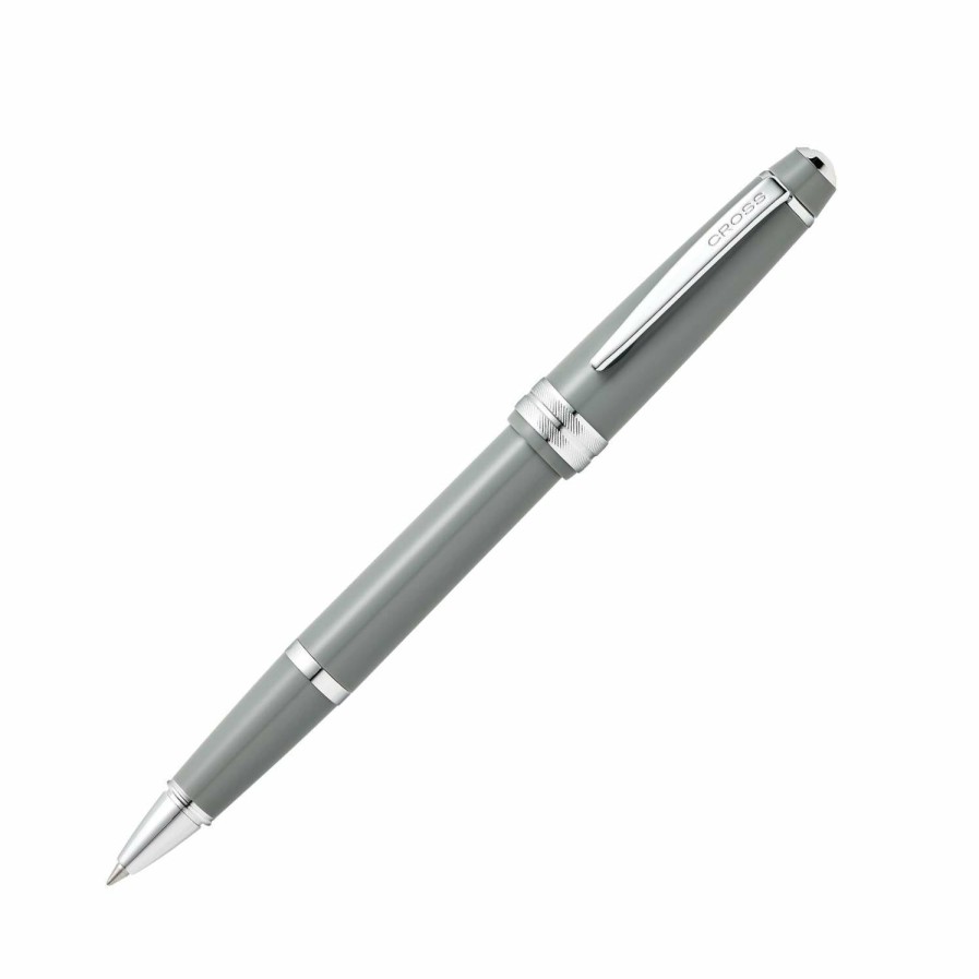 Rollerball Pens * | New Cross Bailey Light Rollerball Pen, Polished Grey & Chrome