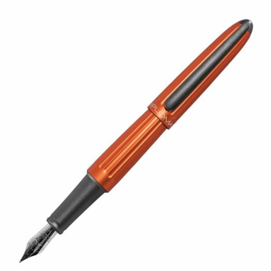 Fountain Pens * | Hot Sale Diplomat Aero Orange Fountain Pen