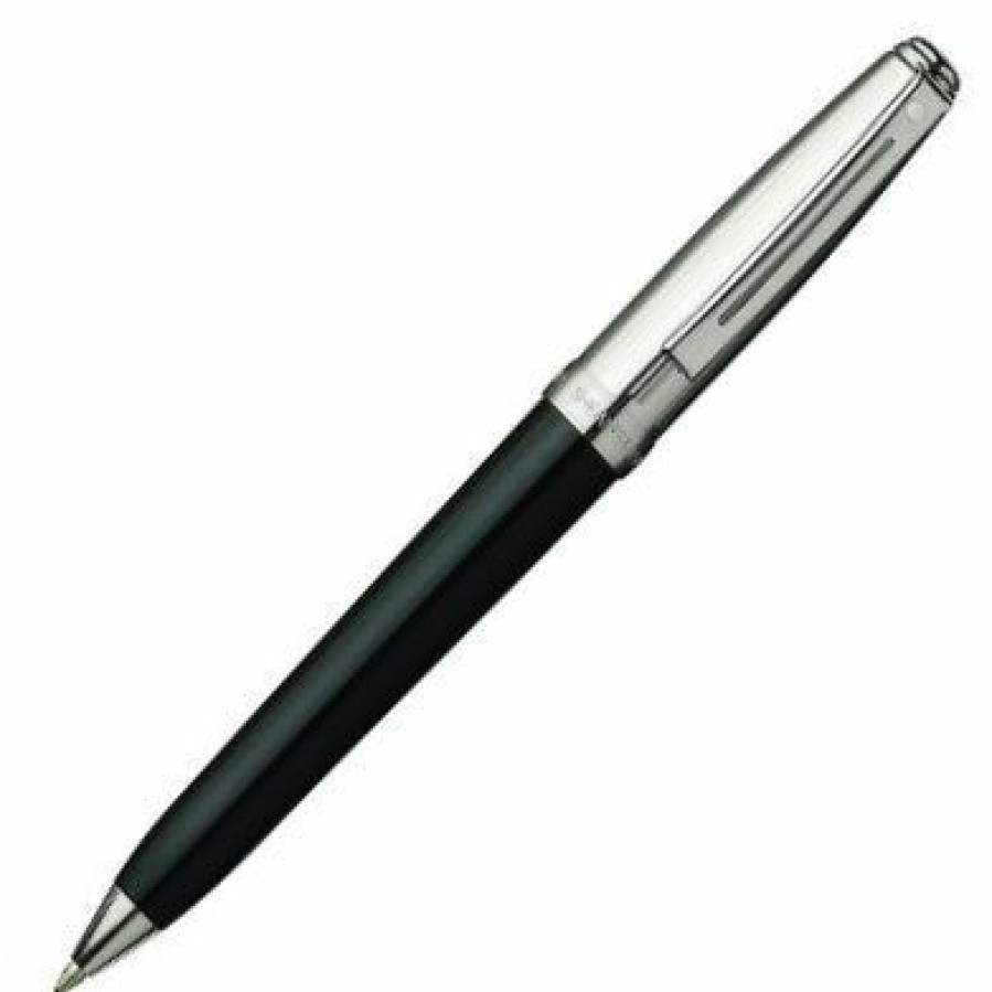 Ballpoint Pens * | Best Reviews Of Sheaffer Prelude Ballpoint Pen Black Lacquer & Palladium Plate