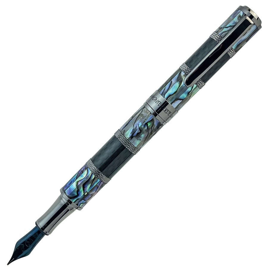 Fountain Pens * | Best Deal Monteverde Regatta Limited Edition Fountain Pen, Abalone Shell & Carbon Fiber