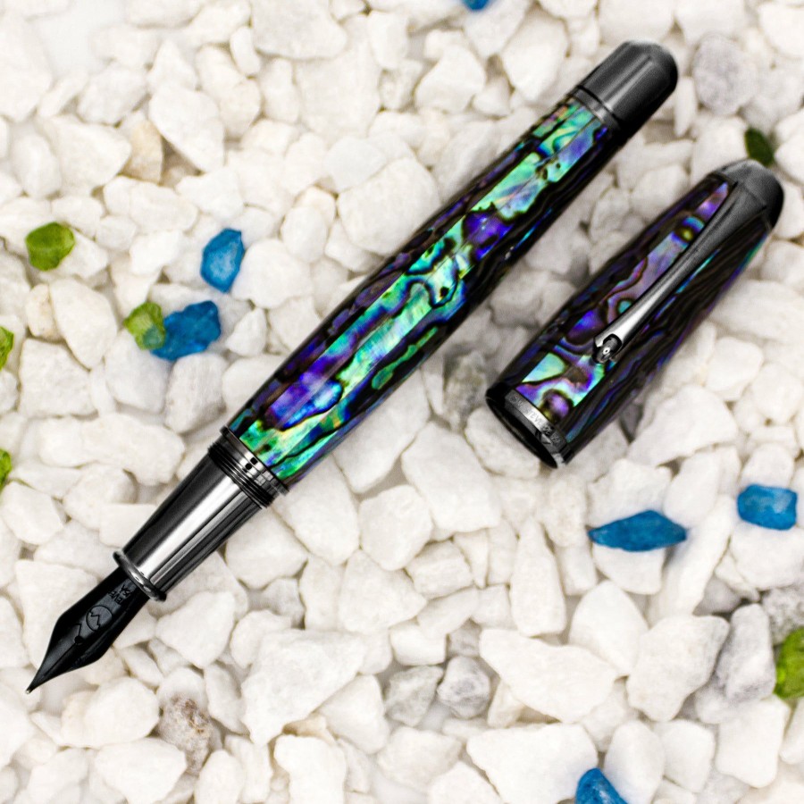 Fountain Pens * | Coupon Monteverde Limited Edition Super Mega Abalone Fountain Pen, Gunmetal Trim