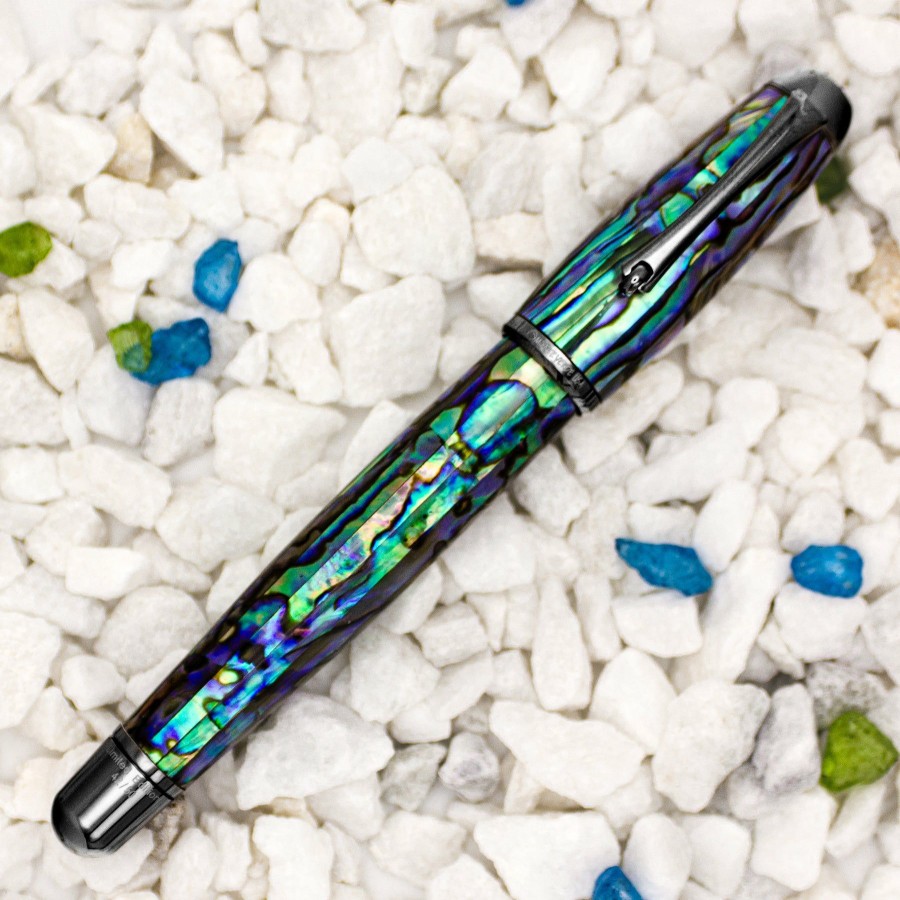 Fountain Pens * | Coupon Monteverde Limited Edition Super Mega Abalone Fountain Pen, Gunmetal Trim