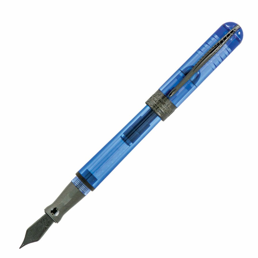 Fountain Pens * | Outlet Pineider Avatar Ur Demo Black Fountain Pen, Ice Blue