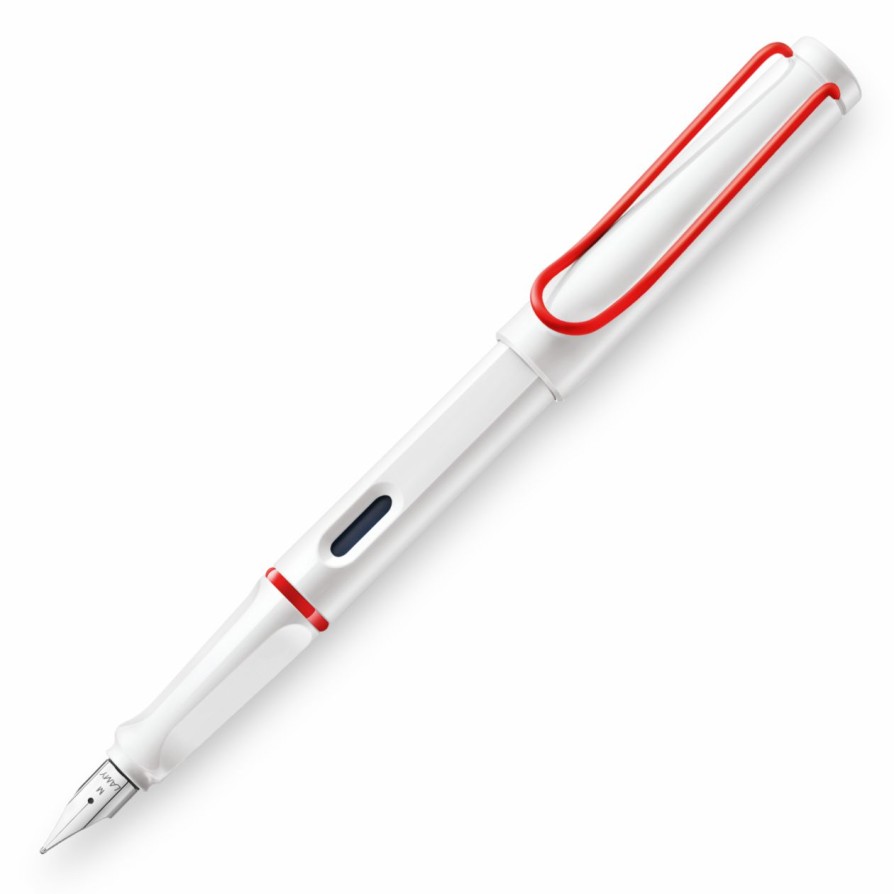 Fountain Pens * | Discount Lamy Safari Fountain Pen, White & Red