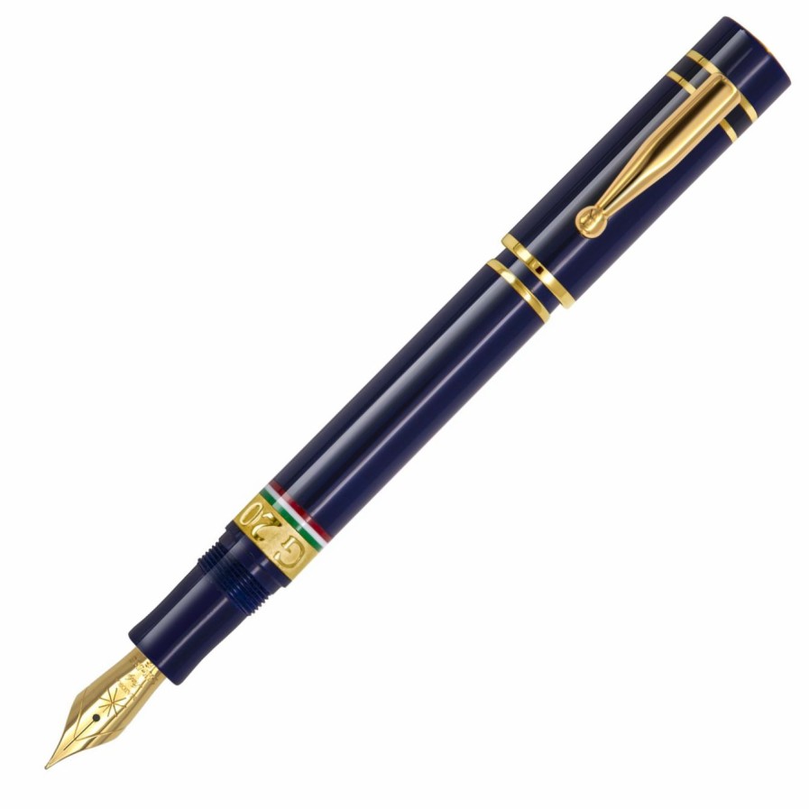 Fountain Pens * | Budget Maiora G20 Limited Edition Fountain Pen, Navy Blue & Gold