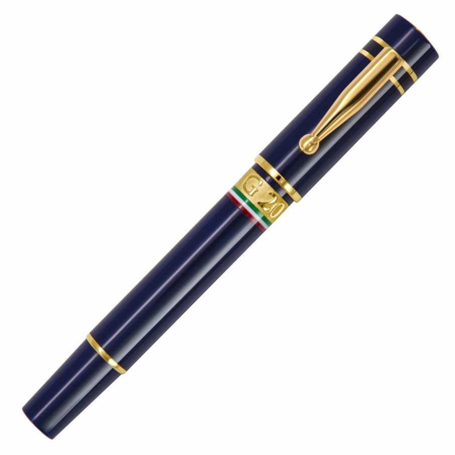 Fountain Pens * | Budget Maiora G20 Limited Edition Fountain Pen, Navy Blue & Gold