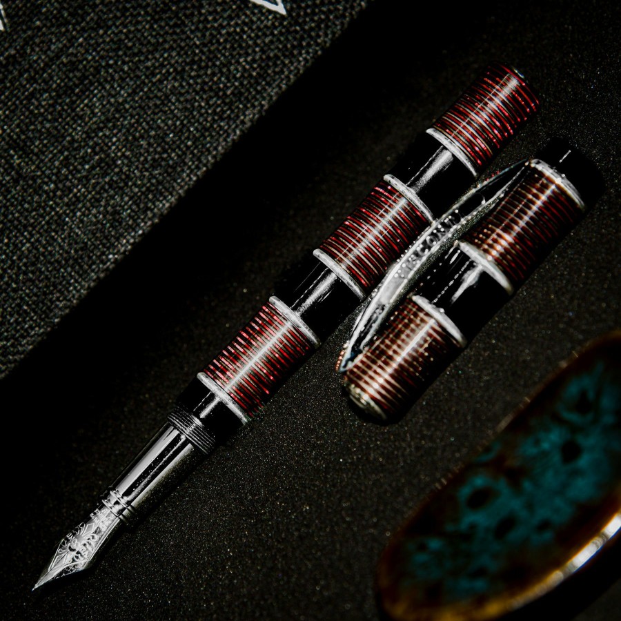 Fountain Pens * | Deals Visconti Limited Edition Asia Bamboo Fountain Pen, Red